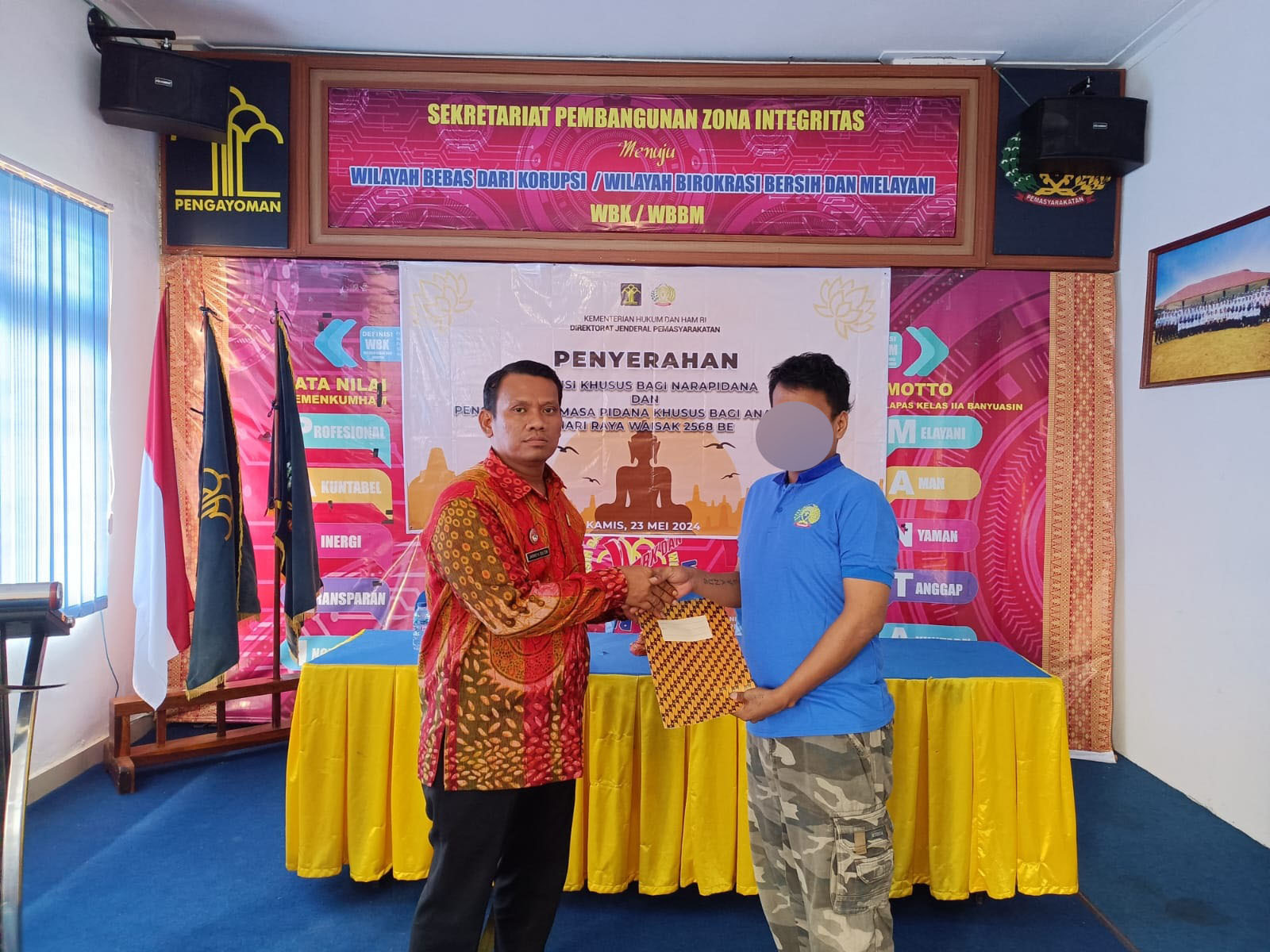 Hari Raya Waisak, Empat WBP lapas Banyuasin Terima Remisi