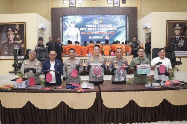 Operasi Sikat I Musi, Polres Banyuasin Beberkan Bukti Senjata Hingga Kendaraan Curian